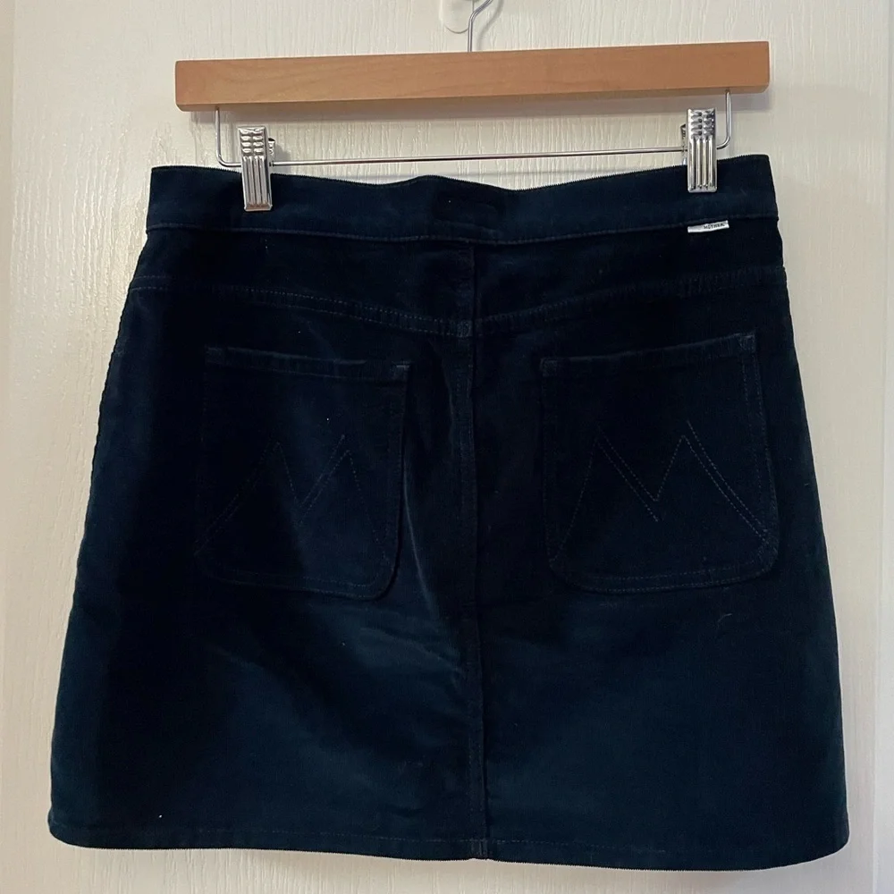 Mother Denim corduroy button up mini skirt. Dark Navy Blue. Size 26 - Picture 3 of 7
